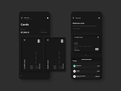 Mobile App - Online Banking app balance banking branding button card credit debit design flat illustration mastercard minimal mobile online outline platinum ui ux vector