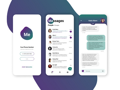 Messages app balance button chat design flat group icon menu messages minimal new people ui ux vector