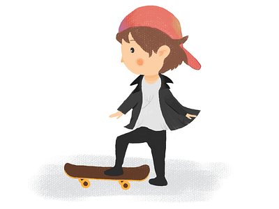 The Skateboard Kid cool dribbble energy hand painted kid photoshop skateboard sport youth
