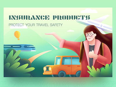 Insurance Products #1 car color design illustration plant ps sketch travel ui