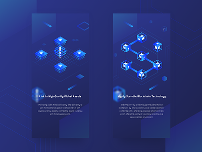 “CRE” Product description block blue coin color connection design illustration link sketch technology ui