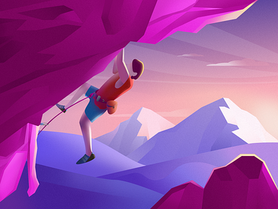 Traveler-4 climb climbing color design illustration mountain popular purple sketch ui