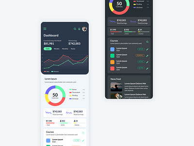 Dashboard on Mobile app clean dashboard design interface mobile mobile app simple ui user interface