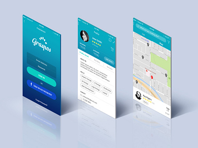 Freelancer App app apple freelance interface ios login map mobile profile rating simple ui