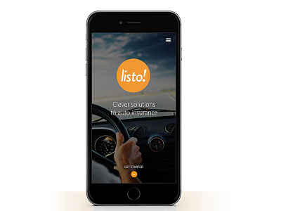 Listo Auto Insurance App app application auto insurance mobile simple splashscreen ui