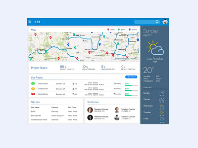 Iris Mockup app application card dashboard desktop maps simple ui weather web