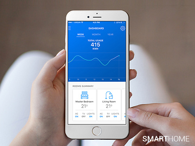 Smarthome apple application card clean dashboard home mobile mobile app simple ui