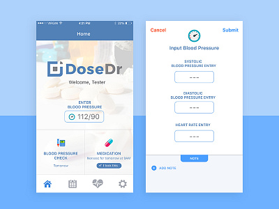 Dosedr App application clean design health home ios medical mobile app ui user interface