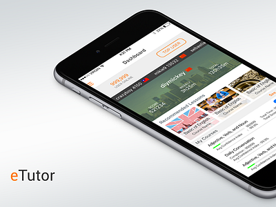 Etutor App app apple application dashboard home interface ios mobile tutor ui