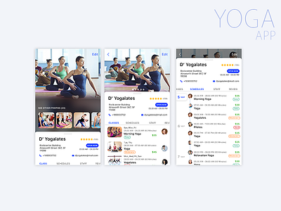 Yoga App app application experience interface mobile schedule ui user ux yoga