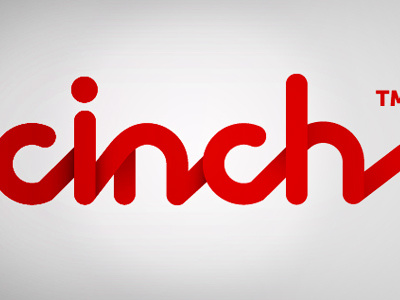 Cinch app cursive line logo red rope smooth string tech