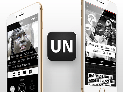 Unseen App anonymous app black and white creator photo app simple branding