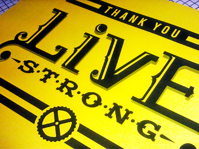 LiveStrong Concept Card bicycle card hand drawn livestrong typography
