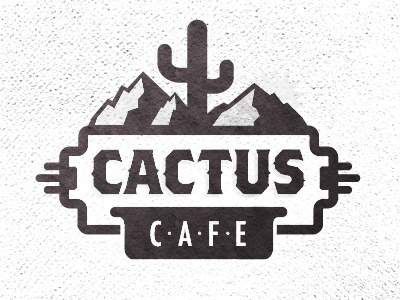 Cactus badge cactus cafe logo mountians music restaurant screenprint southwest