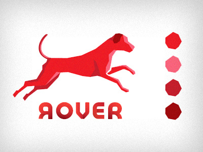 Red Rover brand dog idenity logo mark mobile red tech ui