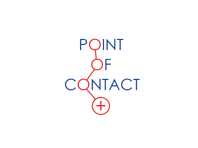 Point Of Contact + blue contact logo point red vector