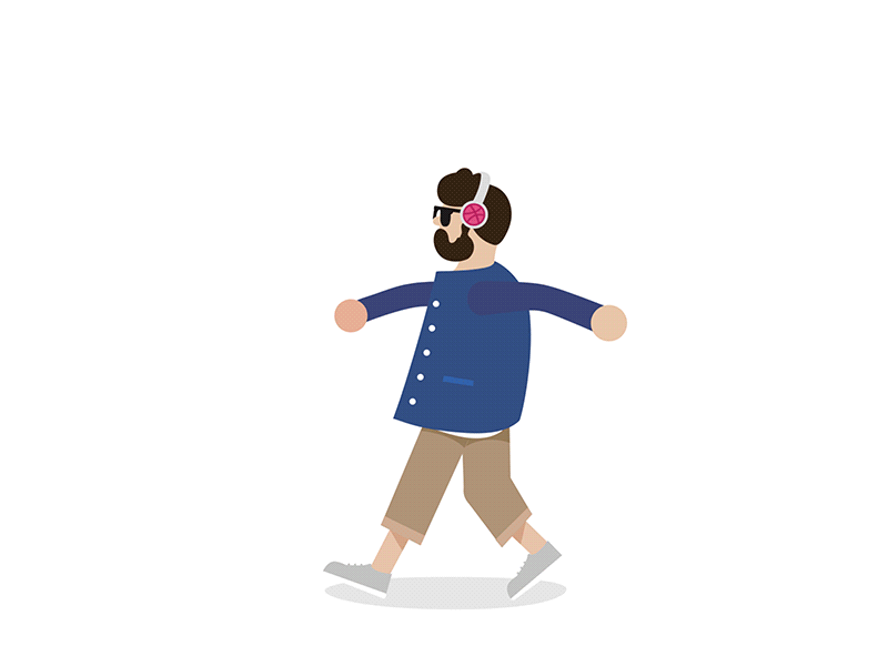 Hello Dribbble ！ ae animation blue boy characterimage dynamiceffect feel glasses hellodribbble men pinklight walk