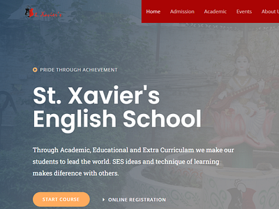 Home page of School website design homepage web design wordpress