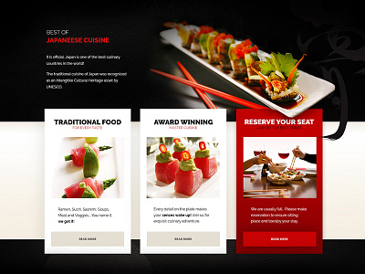 Taste of Japan design food restaurant sushi ui web