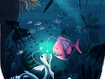Deep Sea Monsters digital exhibition illustration