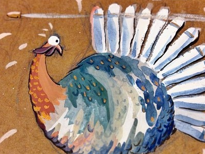 Turkey Day drawing illustration watercolor