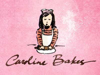 Caroline Bakes! calligraphy hand lettering illustration logo