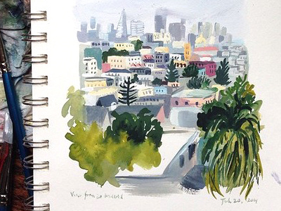 View of San Francisco dontbreakthechain gouache illustration sketch watercolor