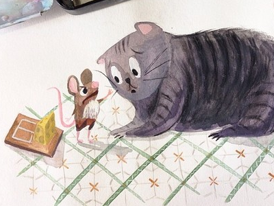 Wait just one minute, big guy! dontbreakthechain gouache illustration sketch watercolor