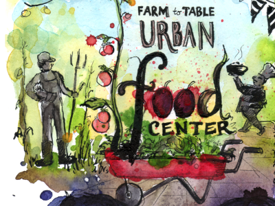 Farm to Table watercolor illustration watercolor