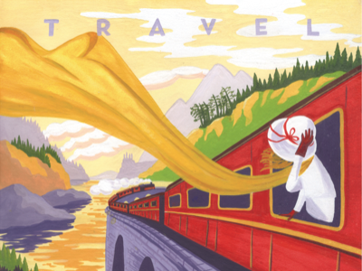 Travel with The Hogwarts Express gouache harry potter illustration poster travel vintage