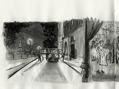 Paris film illustration movies