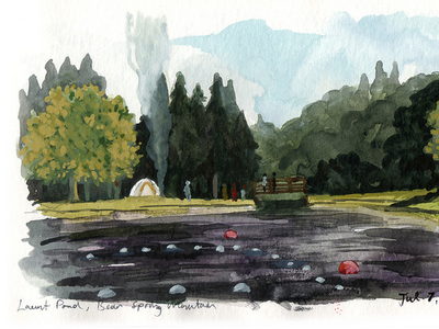 Camping! illustration sketch watercolor