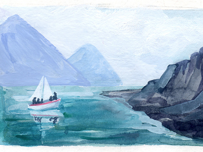 More Fjord books gouache illustration