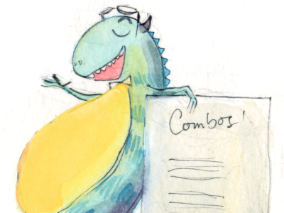 early Combosaurus illustration okcupid labs sketch watercolor