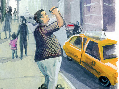 Tourist illustration sketch watercolor