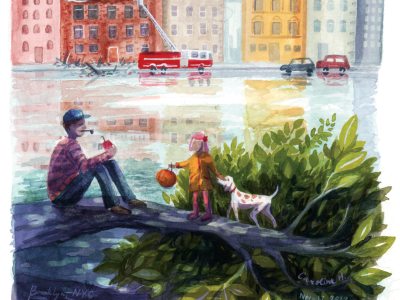 Brooklyn, the day after hurricane illustration nyc prints watercolor