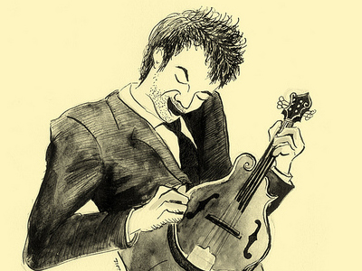 Chris Thile illustration ink portrait