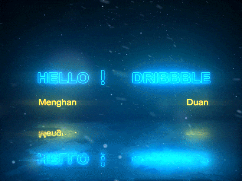 Hello Dribbble ae blue camera app cold colorful gif hello hello dribbble interface light motion motion art particular snow text text effect texture