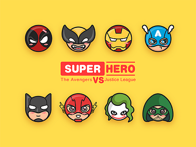 super hero color icon illustrations lovely superhero
