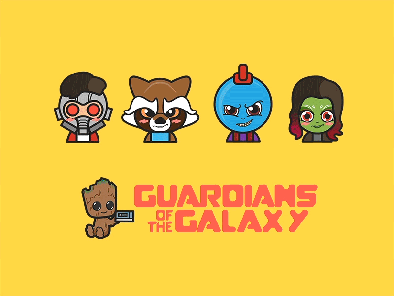 Super Hero 3 color gif guardiansofthegalaxy icon illustrations lovely superhero