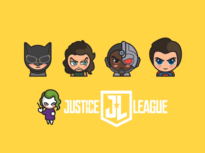 Super Hero 4 color gif icon illustrations justice league lovely superhero