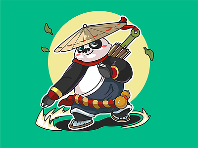 Kung fu panda chinese color green illustrations kungfu panda