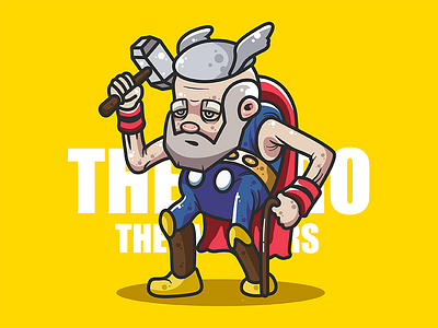 The avengers - Thor avengers blue color hero illustrations oldman red super thor yellow