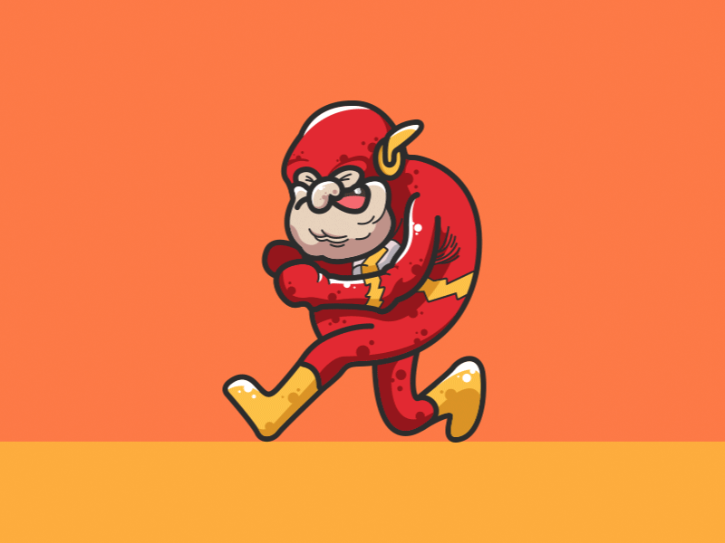 Super hero-The Flash color gif hero illustrations man old red super theflash