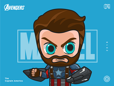 The Avengers-Captain America-illustrations america avenger blue captain color hero illustrations man number red super