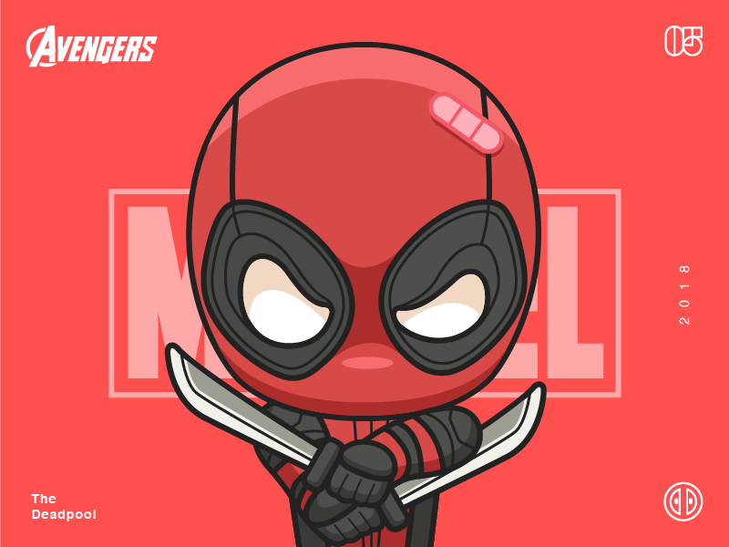The Avengers-Deadpool-illustrations super red deadpool number man illustrations hero color avenger