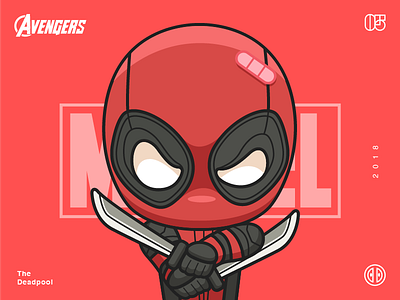 The Avengers-Deadpool-illustrations avenger color deadpool hero illustrations man number red super