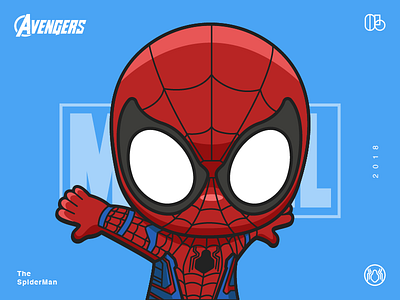 The Avengers-SpiderMan-illustrations avenger blue color hero illustrations man number red spiderman super