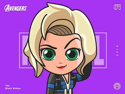 The Avengers-Black Widow-illustrations avenger blackwidow blue color girl hero illustrations number purple super