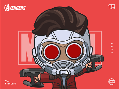 The Avengers-Star Lord-illustrations avenger color hero illustrations man number red star lord super yellow